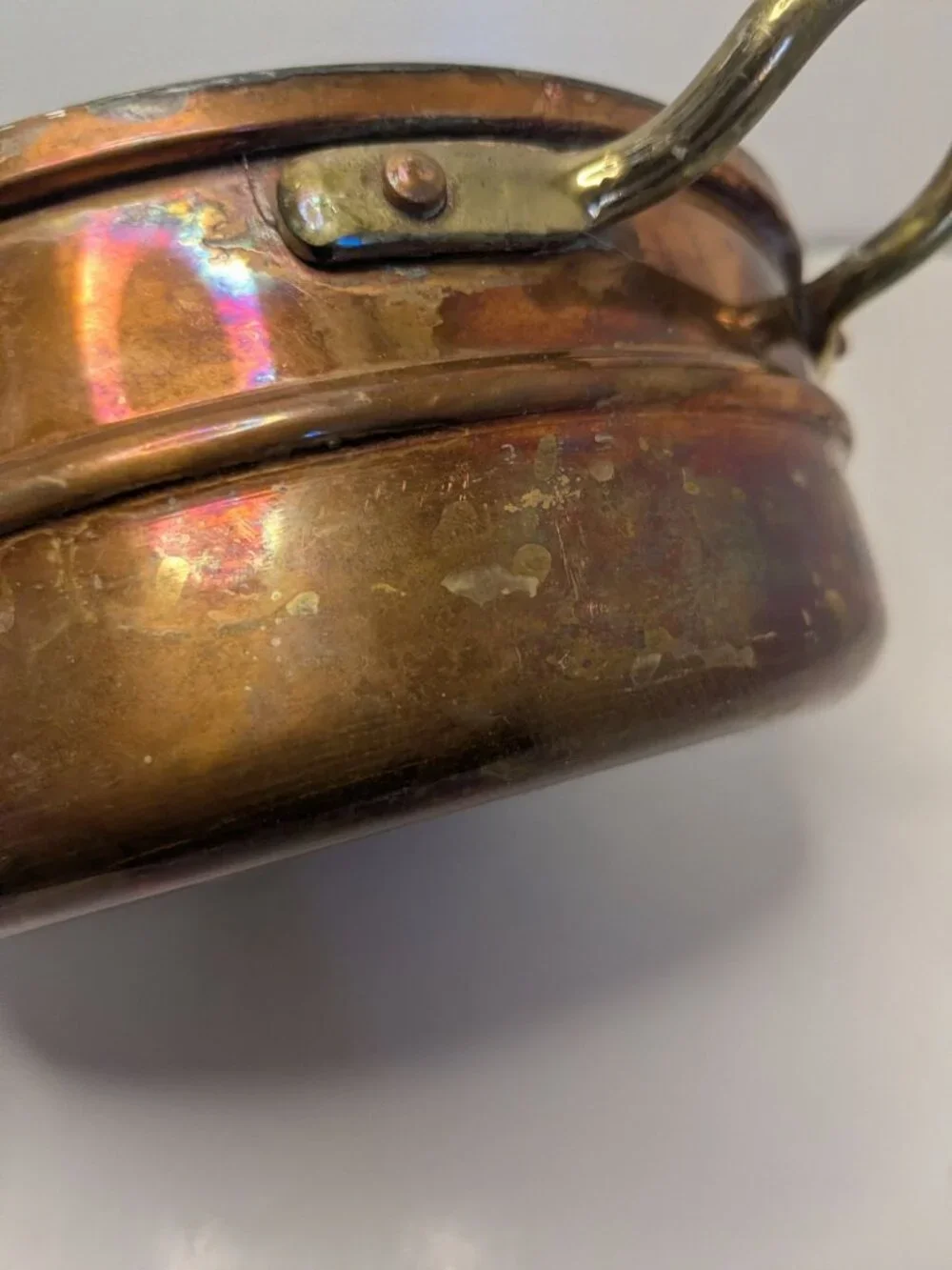 Vintage Copper & Brass Bowl  Handles - 6.5